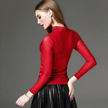 Muatkan imej ke dalam penonton Galeri, Real Silk Long Sleeve Mandarin Collar Chinese Style Blouse
