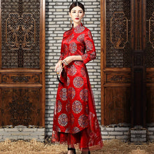 Load image into Gallery viewer, Long Sleeve Mandarin Collar Brocade Chinese Wind Coat
