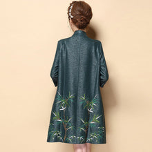 Load image into Gallery viewer, Floral Embroidery Open Front Chinese Style Wind Coat
