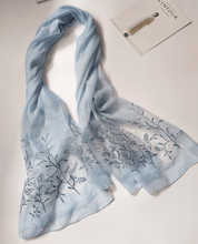 Load image into Gallery viewer, Real Silk Oriental Floral Embroidery Scarf Shawl
