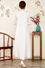 Load image into Gallery viewer, Organza with Auspicious Embroidery Full Length Cheongsam Prom Dress
