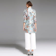 Muatkan imej ke dalam penonton Galeri, Silk Blend Cheongsam Top Chinese Suit includes Long Pants
