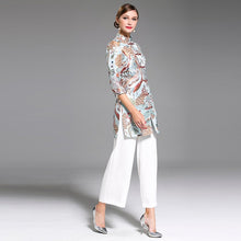 Muatkan imej ke dalam penonton Galeri, Silk Blend Cheongsam Top Chinese Suit includes Long Pants
