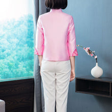 Muatkan imej ke dalam penonton Galeri, Mandarin Collar Floral Embroidery Traditional Chinese Jacket
