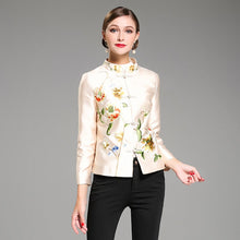 Muatkan imej ke dalam penonton Galeri, Floral Embroidery Chinese Style Women&#39;s Jacket Short Wind Coat
