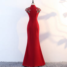 Muatkan imej ke dalam penonton Galeri, Full Length Cheongsam Top Mermaid Prom Dress Evening Gown
