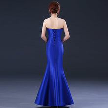 Load image into Gallery viewer, Phoenix Embroidery Strapless Mermaid Prom Dress Ceremonial Gown
