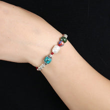 Load image into Gallery viewer, Wax String with Pearl Jade Turquoise Beads Bracelet
