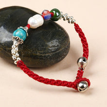 Load image into Gallery viewer, Wax String with Pearl Jade Turquoise Beads Bracelet
