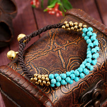 Load image into Gallery viewer, Wax String Turquoise Beads Boho Style Bracelet
