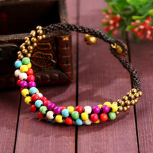 Muatkan imej ke dalam penonton Galeri, Wax String Turquoise Beads Boho Style Bracelet
