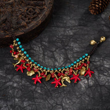 Muatkan imej ke dalam penonton Galeri, Wax String Turquoise Beads Starfish Pendants Boho Style Bracelet
