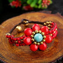 Muatkan imej ke dalam penonton Galeri, Bloom Design Boho Style Handmade Wax String Bracelet
