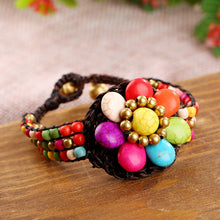 Muatkan imej ke dalam penonton Galeri, Bloom Design Boho Style Handmade Wax String Bracelet
