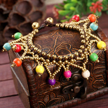 Muatkan imej ke dalam penonton Galeri, Handmade Turquoise Beads Wax String Boho Style Bracelet
