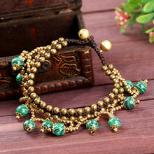 Muatkan imej ke dalam penonton Galeri, Handmade Turquoise Beads Wax String Boho Style Bracelet
