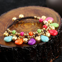 Muatkan imej ke dalam penonton Galeri, Handmade Turquoise Beads Wax String Retro Bracelet
