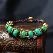 Muatkan imej ke dalam penonton Galeri, Handmade Turquoise Stones Wax String Bracelet
