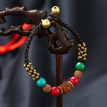 Load image into Gallery viewer, Handmade Bodisu &amp; Turquoise Stones Wax String Bracelet
