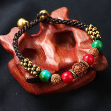 Load image into Gallery viewer, Handmade Bodisu &amp; Turquoise Stones Wax String Bracelet
