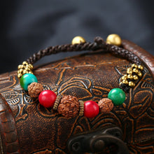 Load image into Gallery viewer, Handmade Bodisu &amp; Turquoise Stones Wax String Bracelet
