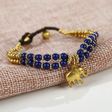 Muatkan imej ke dalam penonton Galeri, Handmade Elephant Pendant Wax String Bracelet
