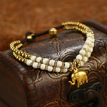 Muatkan imej ke dalam penonton Galeri, Handmade Elephant Pendant Wax String Bracelet
