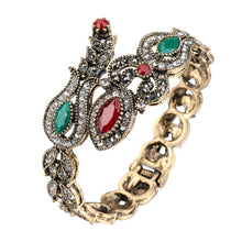 Muatkan imej ke dalam penonton Galeri, Green &amp; Red Gems Retro Bracelet
