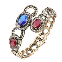 Muatkan imej ke dalam penonton Galeri, Blue &amp; Red Gems Retro Bracelet
