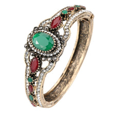 Load image into Gallery viewer, Green &amp; Red Gems Gothic Bracelet
