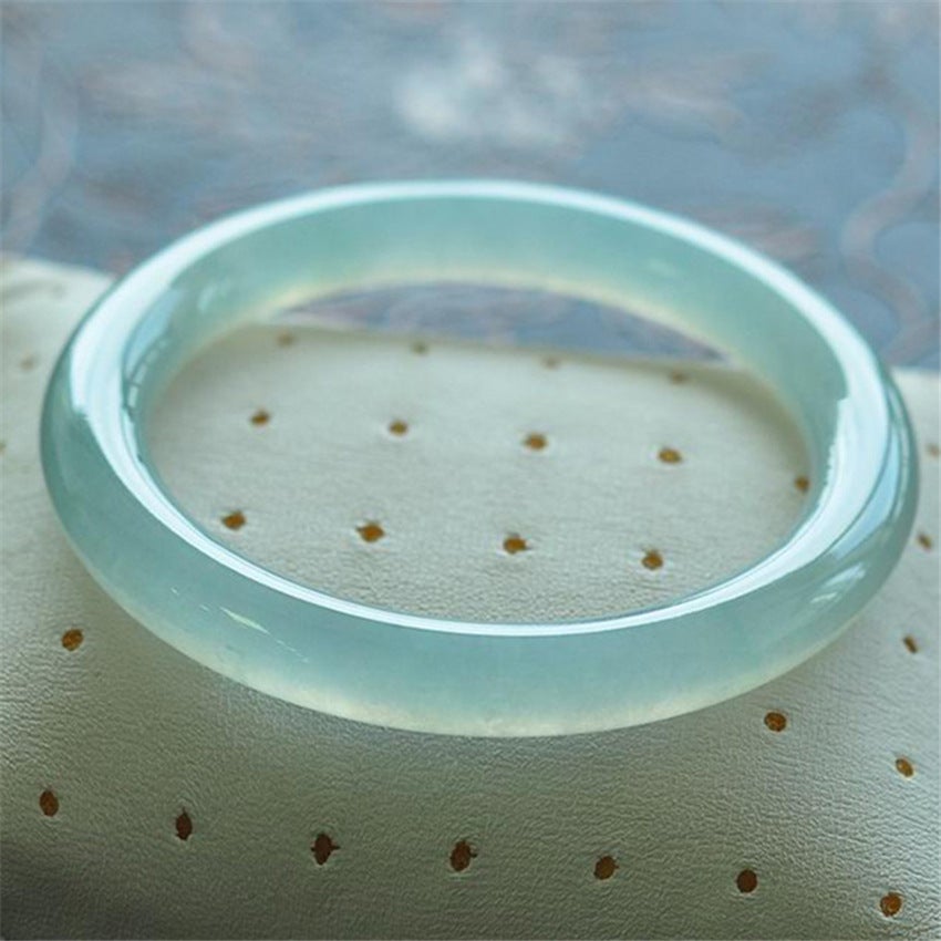 Lux Genuine Burmese Icy Jade Bangle Bracelet