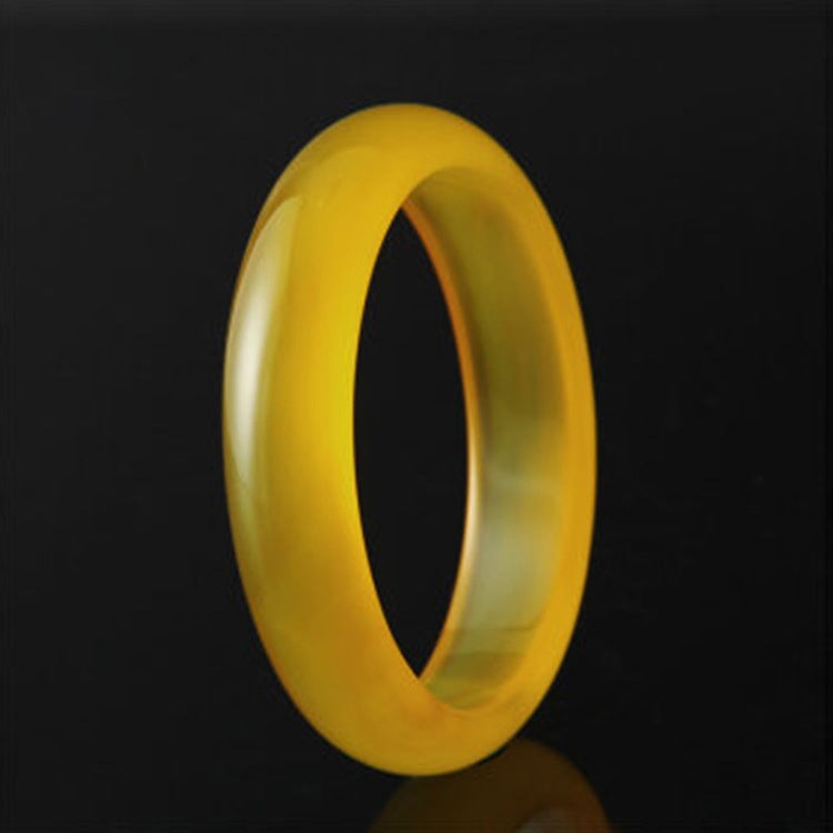 Lux Genuine Yellow Agate Bangle Bracelet