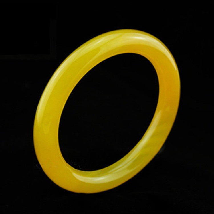 Lux Genuine Yellow Agate Bangle Bracelet