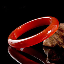 Load image into Gallery viewer, Lux Genuine Red Agate Bangle Bracelet
