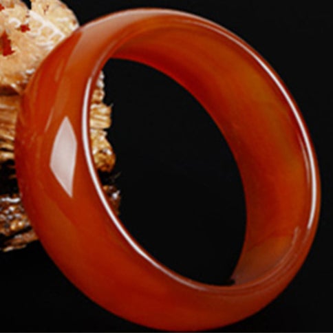 Lux Genuine Red Agate Bangle Bracelet