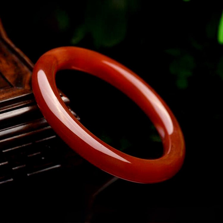 Kid Size Genuine Red Agate Bangle Bracelet