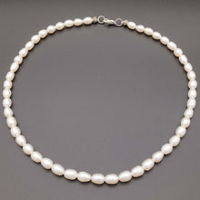 Load image into Gallery viewer, Natural Fresh Water Button Shape Pearl Necklace
