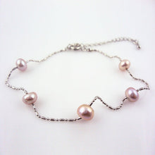 Load image into Gallery viewer, Genuine Purple Fresh Water Pearls Bracelet
