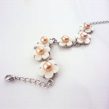 Load image into Gallery viewer, Plum Blossom Shape Genuine Fresh Water Pearls Bracelet
