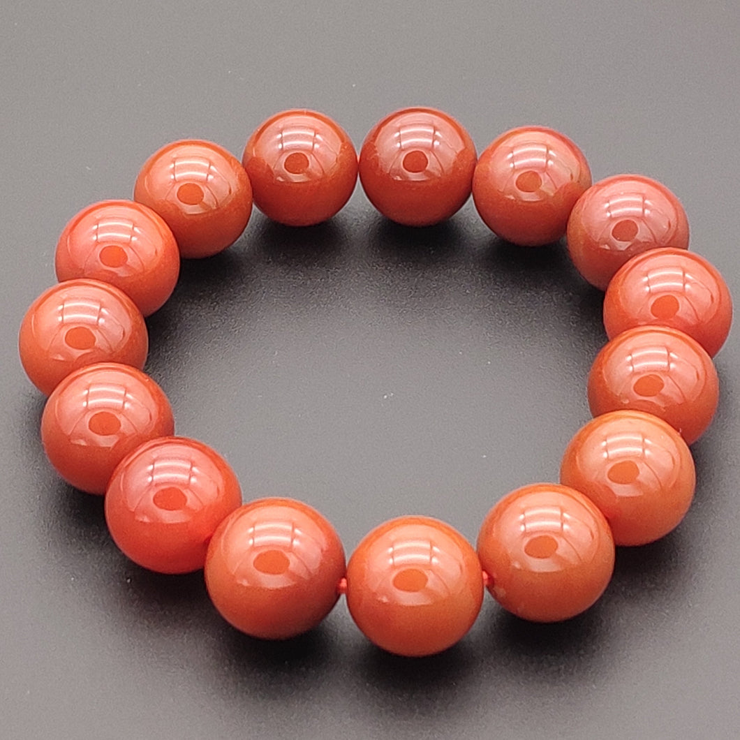 Genuine Red Agate Stretch Bracelet