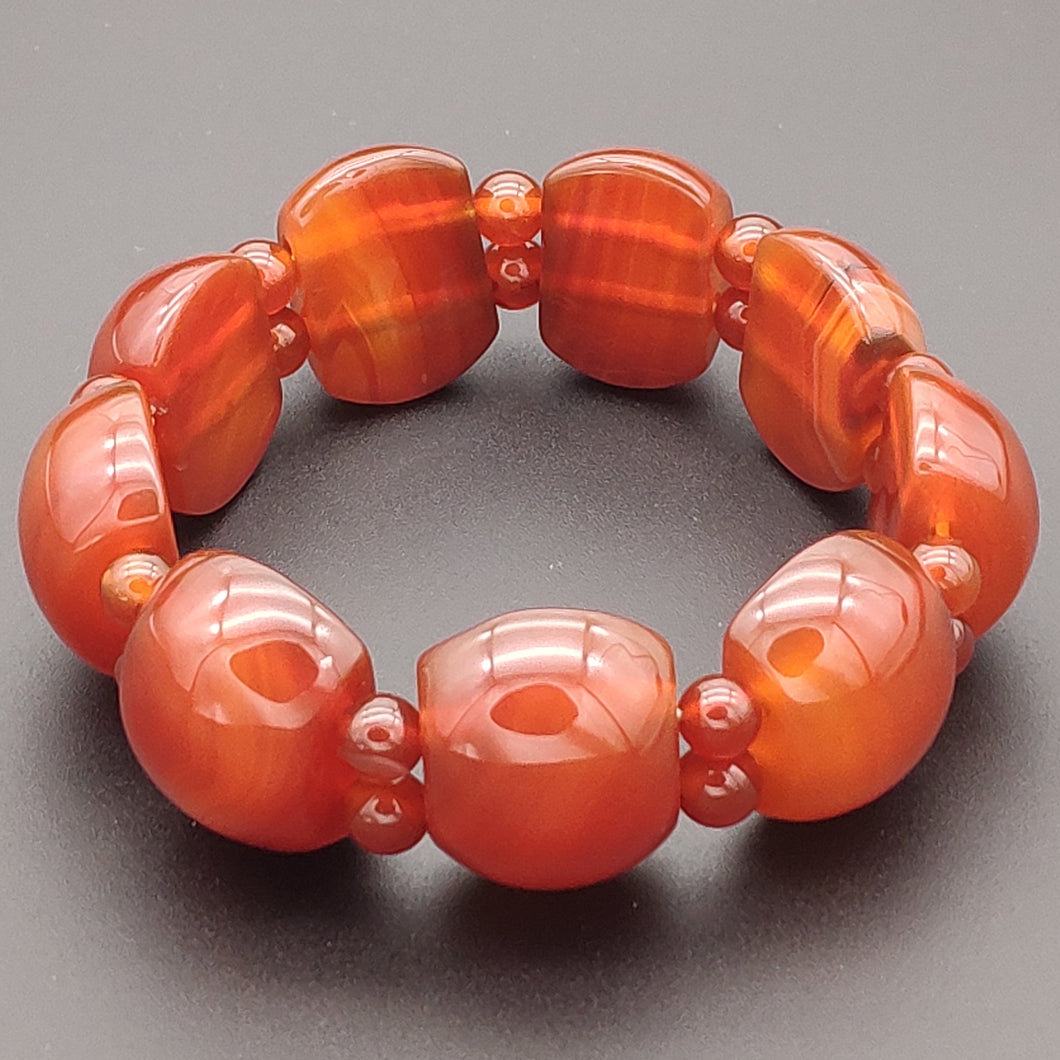 Genuine Red Agate Stretch Bracelet