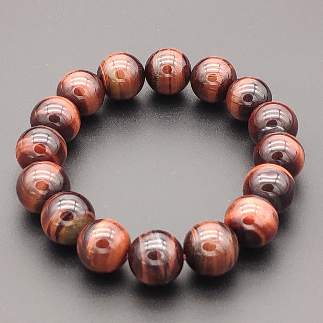 Genuine Tiger Eye Beads Krocodylite Stretch Bracelet