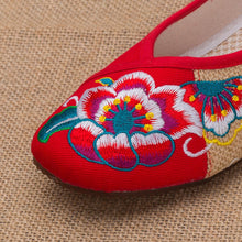 Load image into Gallery viewer, Traditional Chinese Floral Embroidery Wedge Heel Shoes
