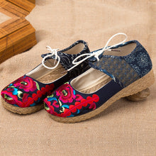 Load image into Gallery viewer, Traditional Chinese Floral Embroidery Homespun Shoes Sneakers
