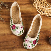 Load image into Gallery viewer, Traditional Chinese Floral Embroidery Shoes Linen Shoes
