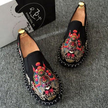 Load image into Gallery viewer, Beijing Opera Facial Mask Embroidery Traditional Chinese Causal Shoes Loafers
