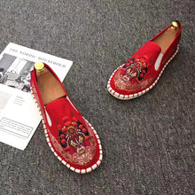 Load image into Gallery viewer, Beijing Opera Facial Mask Embroidery Traditional Chinese Causal Shoes Loafers
