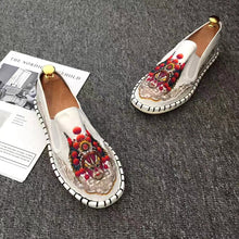 Load image into Gallery viewer, Beijing Opera Facial Mask Embroidery Traditional Chinese Causal Shoes Loafers
