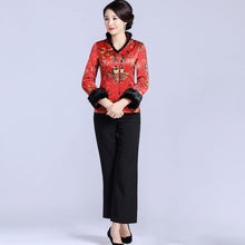 Load image into Gallery viewer, Fur Collar &amp; Cuff Brocade Chinese Jacket with Long Pants
