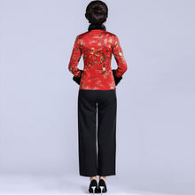 Muatkan imej ke dalam penonton Galeri, Fur Collar &amp; Cuff Brocade Chinese Jacket with Long Pants
